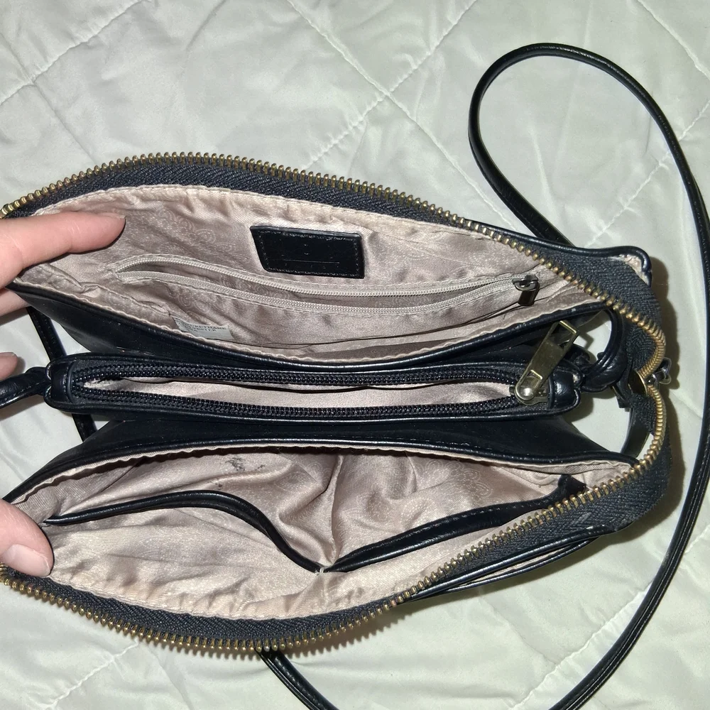 Classic Joy Susan Black Leather Crossbody Bag - Minimalist Everyday Style
